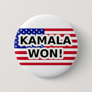 KAMALA WON! RONDE BUTTON 5,7 CM