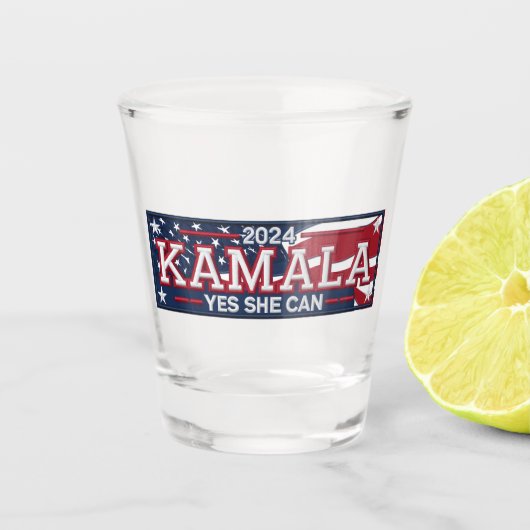 KAMALA "YES SHE CAN" Geschoten glas (Voorkant)
