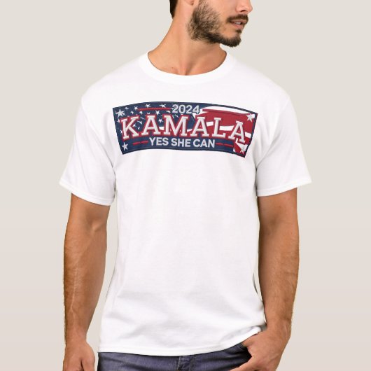 KAMALA "YES SHE CAN" Mannen T-shirt (Voorkant)