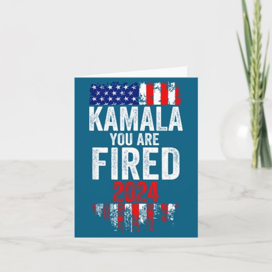 Kamala You're Fired Funny Anti Kamala Harris Elect Kaart (Voorkant)