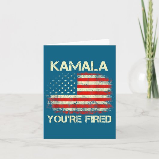 Kamala You're Fired Funny Anti Kamala Harris Elect Kaart (Voorkant)