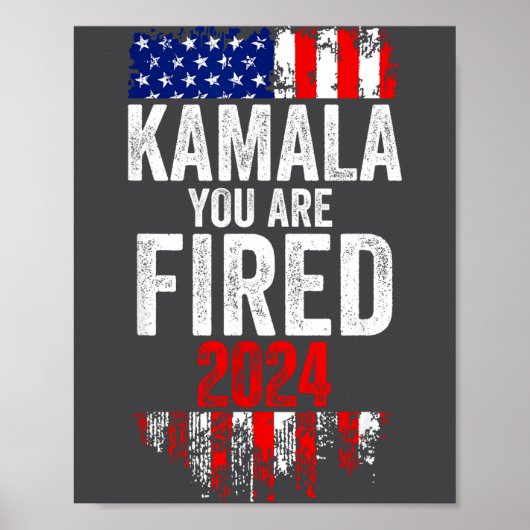 Kamala You're Fired Funny Anti Kamala Harris Elect Poster (Voorkant)