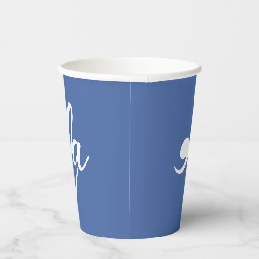 Kamala zegt haar naam papieren bekers (Rechts)