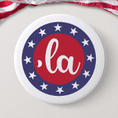 Kamala zegt haar naam ronde button 7,6 cm