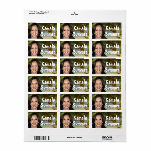 Kamala zomer 2024 etiket (Full Sheet)