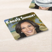 Kamala zomer 2024 kartonnen onderzetters (Schuin)