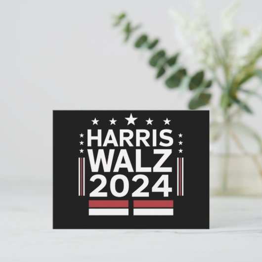 KamalaHarris TimWaltz 2024 Briefkaart (Staand voorkant)
