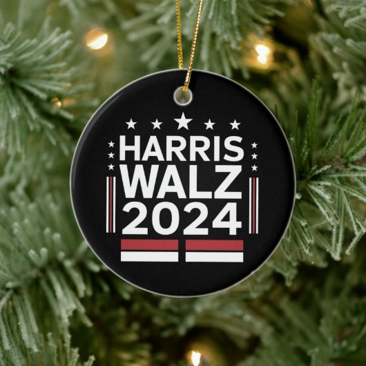 KamalaHarris TimWaltz 2024 Keramisch Ornament (Boom)