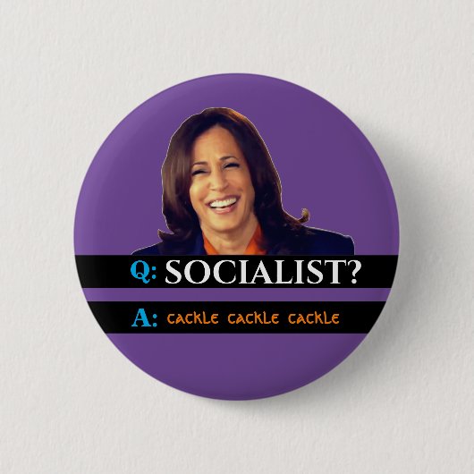 Kamala's Cackle Ronde Button 5,7 Cm (Voorkant)