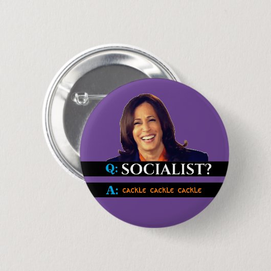 Kamala's Cackle Ronde Button 5,7 Cm (Voorkant /achterkant)