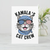 Kamala's Cat Crew Verkiezing Cat Lady Gift Bedankkaart (Staand voorkant)