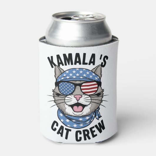 Kamala's Kat Crew Verkiezing Kat Dame Cadeau Blikjeskoeler (Blikje Voorkant)