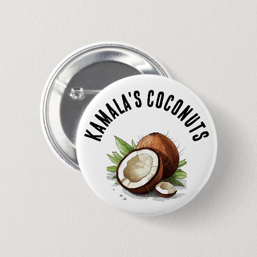 KAMALA'S KOKOSPIN RONDE BUTTON 5,7 CM (Voorkant /achterkant)
