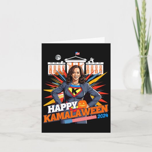Kamalaween Kamala Harris Halloween Cat Ladies Witc Kaart (Voorkant)