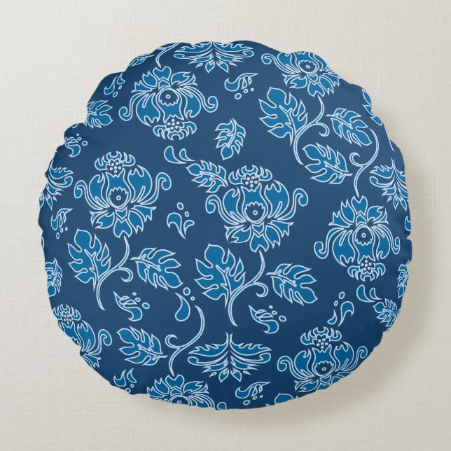 Kamaole Hawaii Tropical Protea Floral omkeerbaar Rond Kussen (Voorkant)