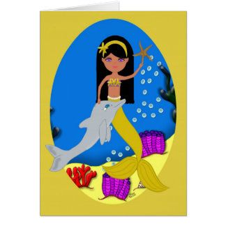 Kamaria de Kaart Mermaid en Dolphin