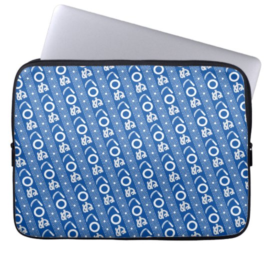 Kamawanu Edo-Style Graphic Pattern Laptop Sleeve (Voorkant)