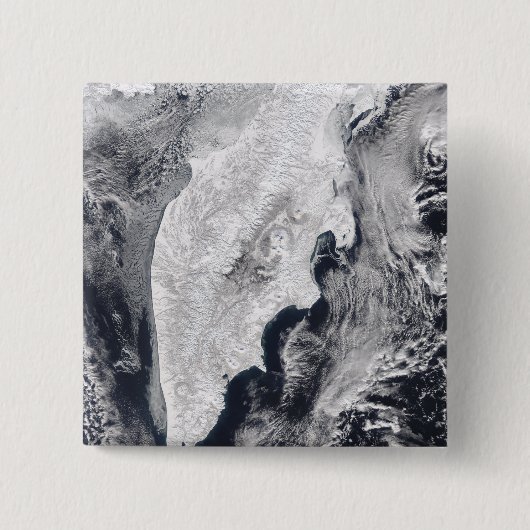 Kamchatka Peninsula, Oost-Rusland Vierkante Button 5,1 Cm (Voorkant)