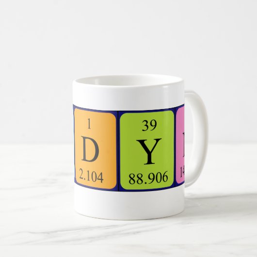 Kamdyn periodieke lijstnaam mok (Voorkant rechts)