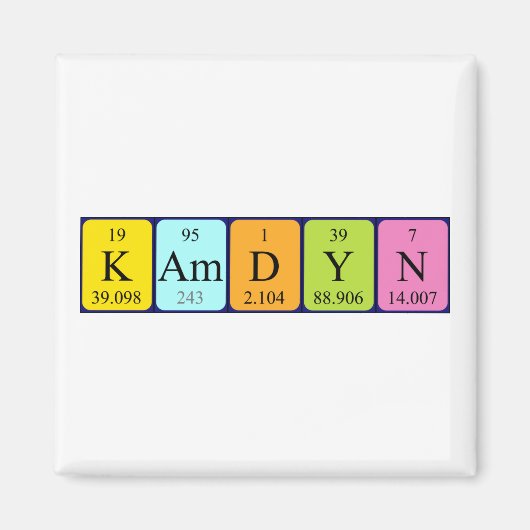 Kamdyn periodieke tabelnaam magneet (Voorkant)