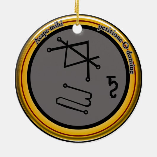 kamea saturn talisman keramisch ornament (Achterkant)