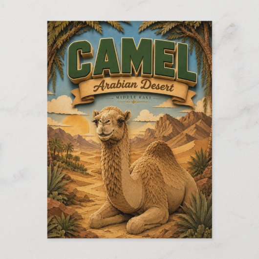 Kameel Arabische Woestijn POPCUT Briefkaart (Voorkant)