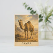 Kameel Arabische Woestijn VINTAGE Briefkaart (Staand voorkant)