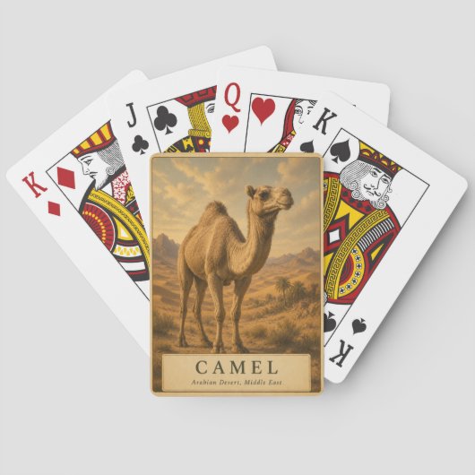 Kameel Arabische Woestijn VINTAGE Pokerkaarten (Achterkant)