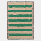 Kameel Beige & Klassieke Groen Streep Deken (Voorkant Verticaal)