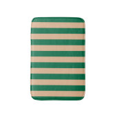 Kameel Beige & Klassieke Groene Streep Badmat (Voorkant Verticaal)
