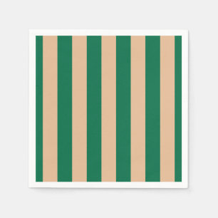 Kameel Beige & Klassieke Groene Streep Servet