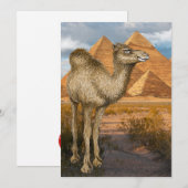 Kameel bij de Pyramides Uitnodiging (Voorkant / Achterkant)