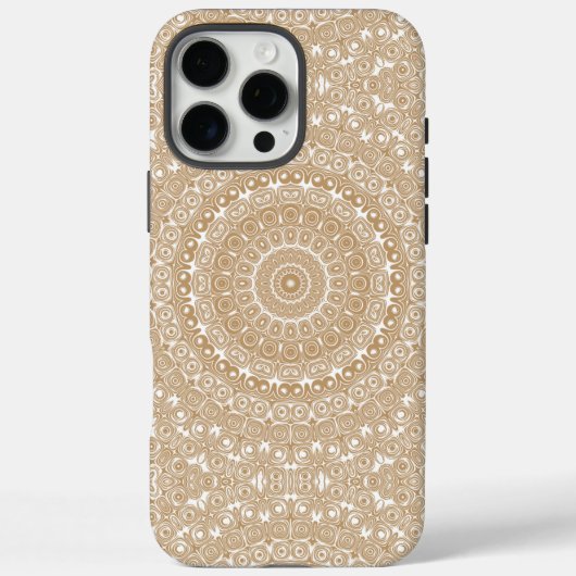 Kameel Bruin Mandala Patroon Ontwerp Case-Mate iPhone Case (Achterkant)
