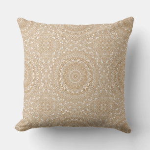 Kameel Bruin Mandala Patroon Ontwerp Kussen