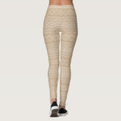 Kameel Bruin Mandala Patroon Ontwerp Leggings (Achterkant)