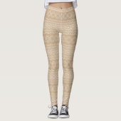 Kameel Bruin Mandala Patroon Ontwerp Leggings (Voorkant)