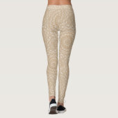 Kameel Bruin Mandala Patroon Ontwerp Leggings (Achterkant)