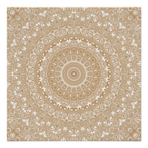 Kameel Bruin Mandala Patroon Ontwerp Perfect Poster