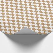 Kameel Bruin/Wit Geruit Cadeaupapier (Hoek)