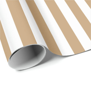 Kameel Bruin/Wit Streep Cadeaupapier