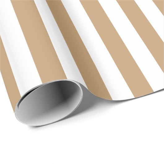 Kameel Bruin/Wit Streep Cadeaupapier (Rol Hoek)