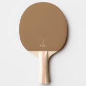 Kameel Bruine Ping Pong Bat met Monogram Tafeltennisbatje (Achterkant)