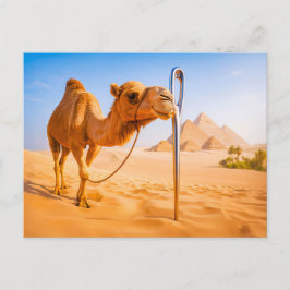Kameel die door het oog van een naald gaat feestdagenkaart