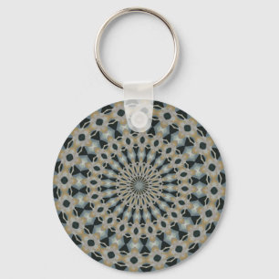 Kameel en Blauwgroen Caleidoscoop Sleutelhanger