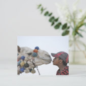 Kameel en jongen briefkaart (Staand voorkant)