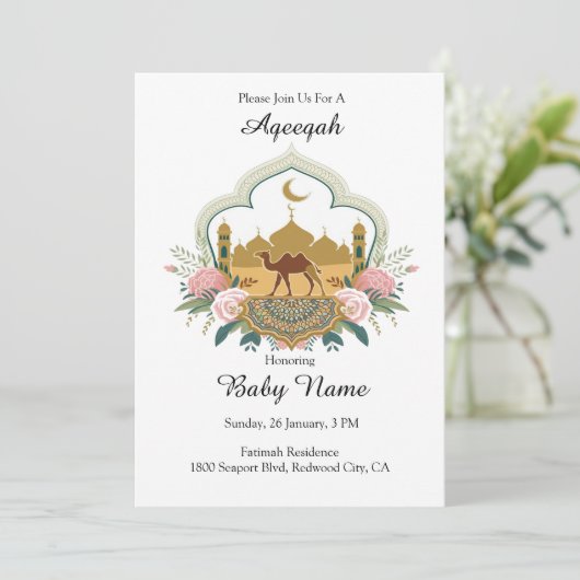 Kameel en moskee harmonie kaart (Staand voorkant)