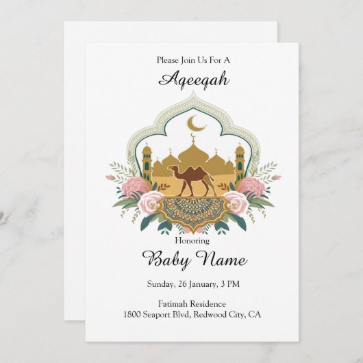 Kameel en moskee harmonie kaart (Voorkant / Achterkant)