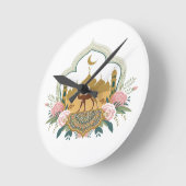 Kameel en moskee harmonie ronde klok (Hoek)