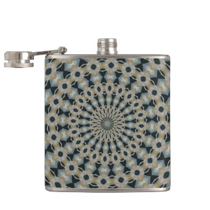 Kameel en Teal Kaleidoscoop Heupfles