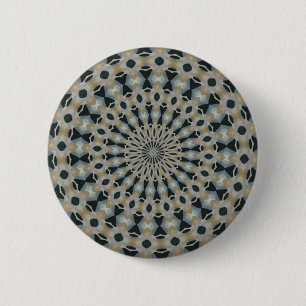Kameel en Teal Kaleidoscoop Ronde Button 5,7 Cm